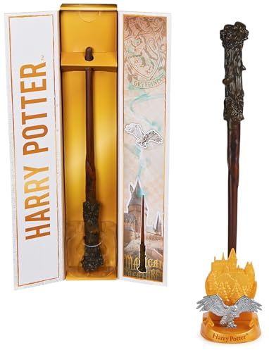 Wizarding World Harry Potter – autentisk Harry Potter-trollstav av plast med Hogwarts-hållare, ca 30,5 cm, leksak för barn från 14 år, fanartikel