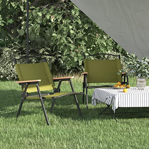 AJSEOYBS StapelstüHle,Hochlehner Gartenstuhl CampingstüHle 2 STK. GrüN 54x43x59 cm Oxford-Gewebegeeignet Geeignet für Wohnzimmer, Schlafzimmer, Garten, Balkon, Terrasse, Küche, Outdoor