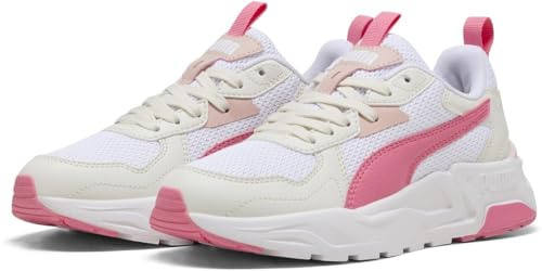 Puma Trinity Lite JR - Scarpe da Ginnastica Unisex, Puma White-Magic Rose-Vapor Gray,