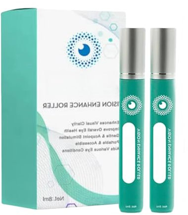 Vision Enhance Roller,Eye Strain Relieve,Eye Massage Roller,Cooling Roll-On Applicator für müde Augen,Eye Roller Serum,Relieve Eye Strain,Eye Bags Remover (2PCS)