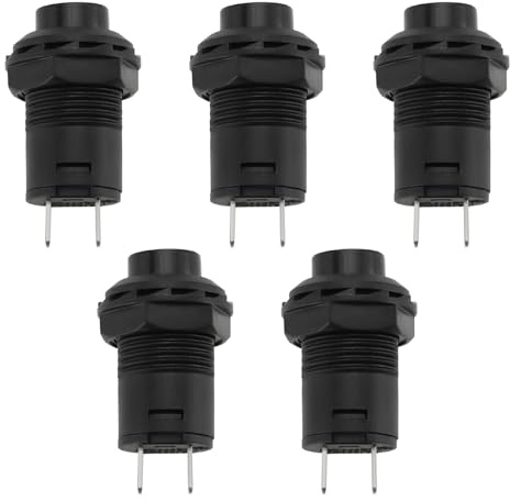 Be In Your Mind 5 Pezzi 12mm On off Interruttore A Pulsante di Aggancio 3A/125VAC 1.5A/250VAC Interruttore A Pulsante SPST Parti di Ricambio per Auto Cruscotto Barca Fai da Te Nero