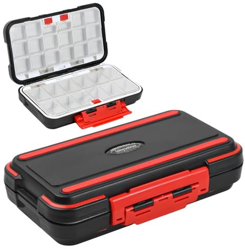 Fishing Kunststoff Tackle Box, Angel Zubehör Aufbewahrungsbox, 30 Faecher Wasserdichte Angel Box Hardbait Box, Storage Boxes Fishing, Angelköder Box, Köderbox angeln, Angel zubehör (Schwarz)