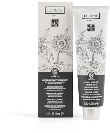 Lucens - Colore Antracite, Maschera Riflessante Nutritiva, Colore e Lucentezza Istantanea con Estratti Biologici, Idrata e Protegge i Capelli, 150 ml