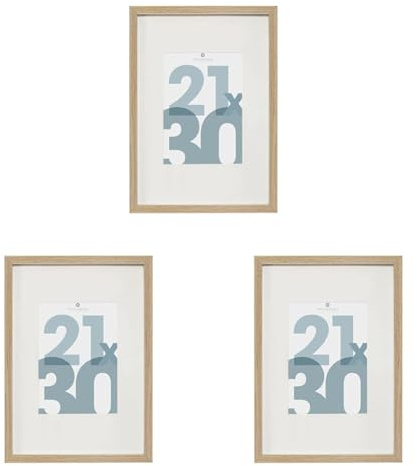 Atmosphera - Cadre photo Manu - bois et verre - 21x30 cm (Lot de 3)