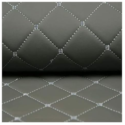 Konstläder PVC läder, stoppning, tyg, läderkoncept, konstläder, stoppningstyg, quiltat laminerat, metervara, möbeltyg, dekorativt tyg, grå möbler, textil metervara (grå, 1,4 x 1 m)
