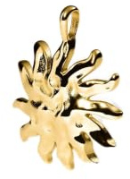 Purelei Iconic Sun Charm - Pendentif Surface Texturée - Acier Inoxydable Plaqué Or 14K/18K - 29.5x36.6mm - Combinable avec Chaînes & Bracelets - Résistant à l'eau, 20 mm x 21 mm x 3,2 mm, Acier
