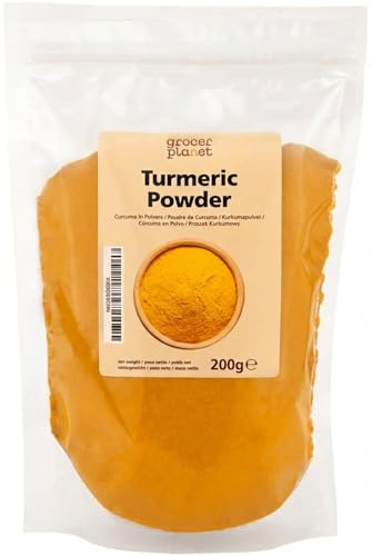 Grocer Planet - Poudre de Curcuma (200g) | Naturel | Séché et Moulu