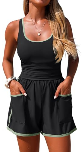 Maillot de Bain Femme 1 Pieces Aquagym Ventre Plat Tankini Swimwear | Maillot de Bain Sans Manche Boheme Taille Haute Gala Short Une Pièce Comfy Amincissant Vetement Ete