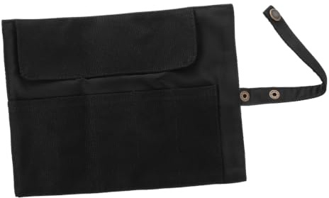 LALADEFIEE Organizador de Relojes en Rollo de Lona Negra para Viaje, Capacidad para 5 Relojes, Diseño Delgado y Cierre Seguro Cordón, Adecuado para Trayectos Cortos o Largos