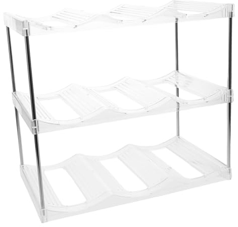 JHNKOJ Stackable Transparent Plastic Water Bottle organizerRack - Space-Saving Cup Storage Holder for Kitchen Cabinet Removable Pillars for Drink & Spice Bottles
