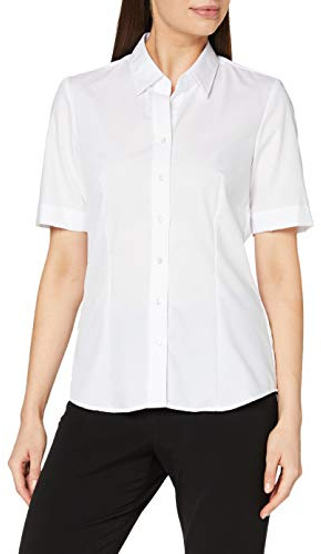 Seidensticker Damen Women Regular Shortsleeve Hemdbluse, Weiß(080605), 40 EU
