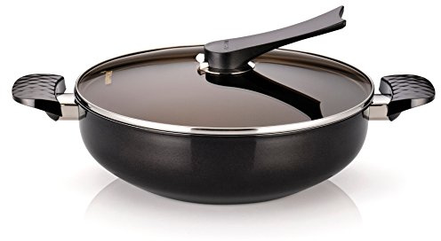 Happycall 5 Layer Diamond Nonstick Party Wok with Lid, 13inch, Stir Fry Pan, Jumbo Cooker, Deep Frying Pan