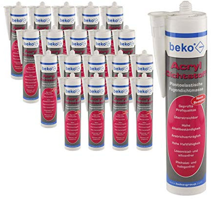 20 x Beko Acryl-Dichtstoff weiß, 310 ml (1 Karton)