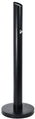 Danieli | Cenicero exterior de pie POS003/NE | Cenicero elegante, alto con base anclable al suelo | Cubo interior extraíble | Cenicero de metal barnizado en polvo negro | Ø 22,5 x 110 cm | kg 10