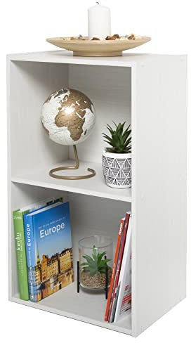 Iris Ohyama, Möbel, 2 Regalböden zur Aufbewahrung im Büro, Bibliothek, Stabil, Großes Fassungsvermögen, Multifunktional, Stabil, Schlafzimmer, Wohnzimmer - Office Basic Rack CX-2FN - Eiche weiß