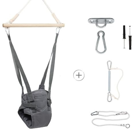 MAMOI® Türhopser Baby ab 6 Monate, Hopser Baby Jumper Bouncer, Babyschaukel für türrahmen, Schaukel Indoor, Türschaukel, Hüpfer, Kinderschaukel, Tür Hopper, Babyhopser Swing A. Dunkelgrau