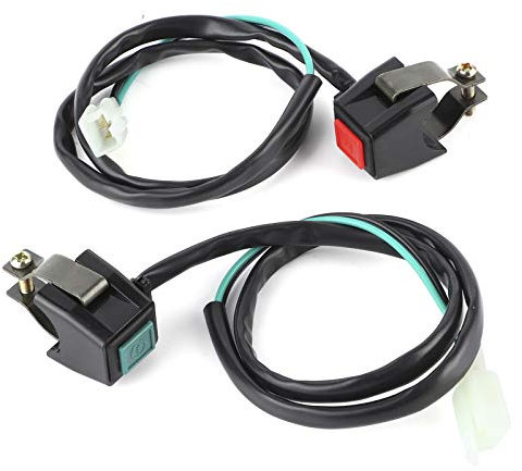 Kill Start Switch, Interruttore di Avviamento Universale per Moto da 22 Mm, Interruttore per Moto a Doppio Pulsante di Accensione Sul Manubrio per ATV Dit Bike