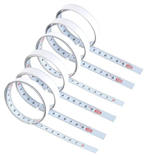 6 metri di nastro autoadesivo, 2 m + 1 m, metrico, 3 specifiche incluse da sinistra a destra, da destra a sinistra, dal centro a sinistra a destra, da incollare a nastro, in metallo
