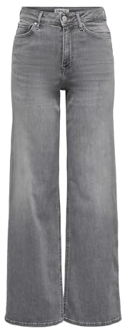 Only Damen Onlmadison Blush HW Wid Dnm Rea0938 Noos Light Grey Denim M/34L