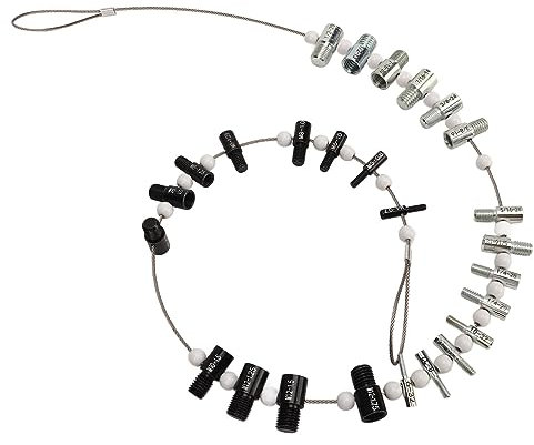 Misuratore di Filettatura Per Dadi E Bulloni, Set da 26 Pezzi Calibro Per Filettatura di Dadi E Bulloni Calibro Per Identificazione a Doppia Faccia in Pollici E Filettatura Metrica in Acciaio al Carbo