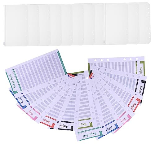 SEWACC 24stücke Ordnertaschen Mit Reißverschluss Budgetblätter Für Lose Blätter Transparente Reißverschlussordner Geeignet Ring-büromaterial