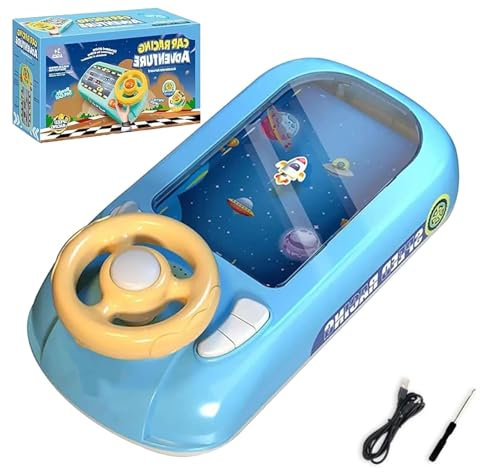 Simulador de conducción para niños, Simulador de conducción, Volante de juguete con música y efectos de sonido de vehículos, Juegos de conducción para niños y niñas de 3 años en adelante (azul)