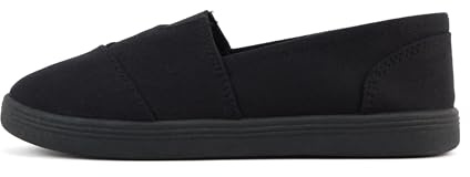 Soda Obji-2 ~ Kids/Girls Round Toe Slip-On Flat Shoes with Padded Insole (All Blk, 1)