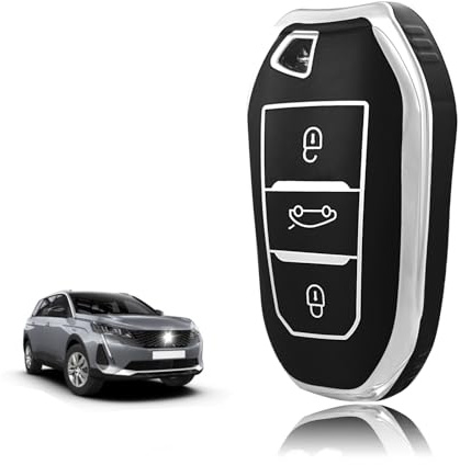 TOOMUME Funda Llave Coche para Peugeot 208 308 2008 3008 Citroen C3 C4 C5 | Silicona Suave, Antigolpes, Anticaídas, Antiarañazos, Carcasa Protectora Llave para 508 5008 Picasso Aircross Cactus DS3 DS5
