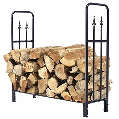 IUokLU Brennholz-Organizer Kamin-Werkzeuge Brennholz-Regal Boden einfache Kamin-Werkzeuge Brennholz-Regal Holz Brennholz-Organizer,