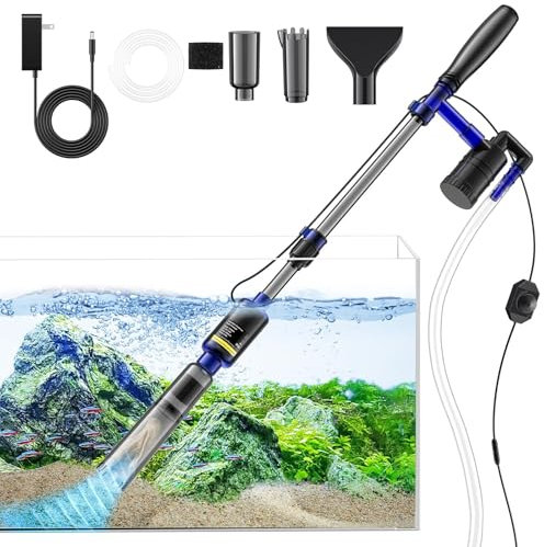 Fish Tank Cleaner - Aquarium Gravel Cleaner, 530GPH/32W Electric Fish Tank Cleaning Tools, Adjustable Water Flow Aquarium Cleaner Kit, Fish Tank Gravel Cleaner Vacuum for Wash Sand, Water Changing