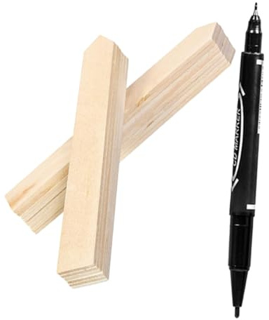 Holz Pflanzenetiketten Satz mit Stift für Topfpflanzen im Innenbereich | Beige, 1 Satz, Portable Markierung für Pflanzenarten und Wachstum, für Gewerbliche Bepflanzung