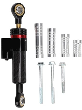 Estabilizador del Manillar de la Moto, Soporte del Amortiguador de Dirección Anodizado de Aleación de Aluminio con 16 Niveles de Amortiguación Ajustables, Universal para (patrón