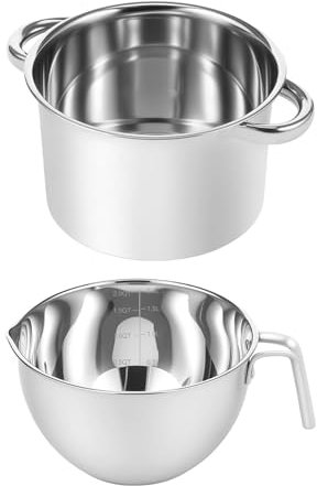 Ronyme Juego para baño maría, Recipiente para Mezclar, fundidor Resistente al, Olla para derretir Chocolate con vertedor para