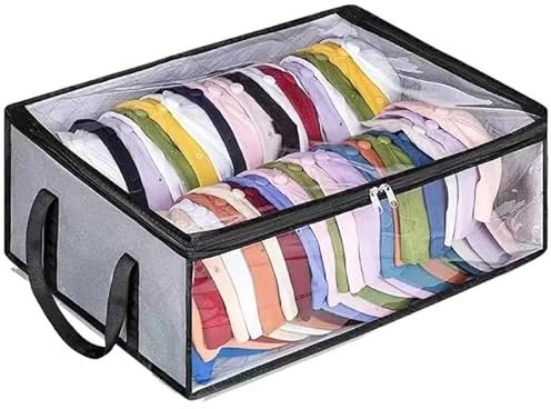 HESHUWEN Sombreros Caja Sombrerera Plegable de Gran Capacidad con Capacidad for 40 Sombreros, Ideal for dormitorios.(Gray)