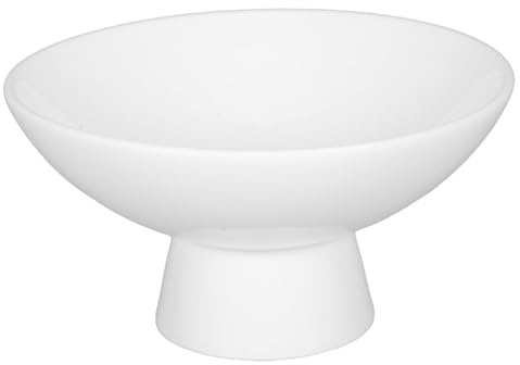 COLLBATH Bol à Pied Céramique Vintage Coupe Fruit Blanche pour Fruits Desserts et Snacks Plateau Apéritif et Décoratif pour et