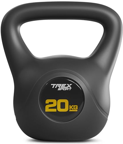 TREX SPORT Kettlebell 6-20kg Kugelhantel Ganzkörper-Workout Kugelgewichte | 6kg, 8kg, 10kg, 12kg, 16kg, 20kg TX-006-020CKB, rutschfester Griff, bodenschonend