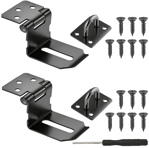 Wopanxye Lot de 2 loquets de cadenas à angle droit, loquets de verrouillage en acier inoxydable à 90 degrés pour portail de jardin, porte de grange en bois, boîte de rangement, placards, armoires