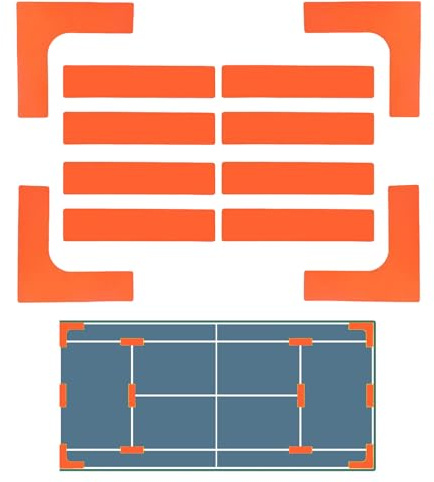 Generisch Pickleball Court Marker Set | Pickleball Bodenmarkierungen,Tragbares Zubehör Für Training Badminton Tennis Volleyball