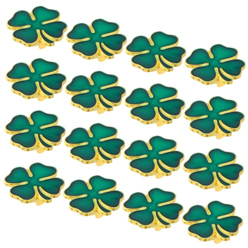 Hemobllo 20 Pièces Broche Trèfle à Quatre Émaillée Lot de Épingles Vertes Unisexes Métal pour Costume et Accessoires Saint Patrick Décoration Élégante