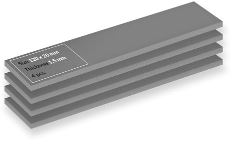 ARCTIC TP-4 Värmeledande platta: Värmeledande platta med premiumprestanda, 4 st, 120x20x1,5 mm (stapelbar upp till 2 mm utan prestandaförlust), hög prestanda, mjuk, fyller i springor och ojämnheter