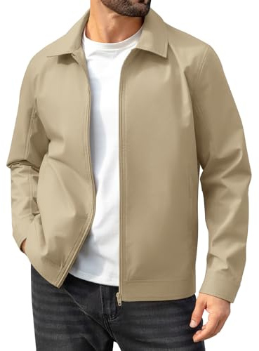 Xnova Chaqueta de Hombre Ligera Cortavientos Chaquetas Bomber cuello Vuelto Impermeable Cazadora Elegante e Informal Primavera Verano Jacket de Entretiempo