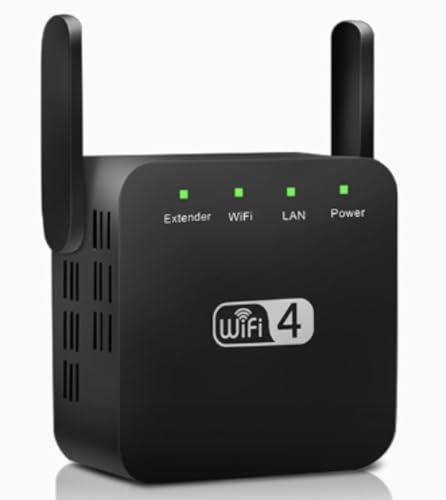 Vassco WIFI Extender,2 High-Gain Antennas WiFi Booster Range Extender, Home Wireless Signal Booster (1 black item)