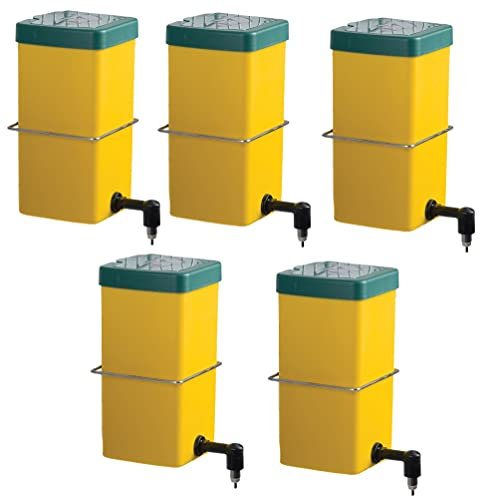 Olba 5 Kaninchentränke 1l, Nippel-Trinkflasche, Nagertränke 1 l, Nippeltränke gelb