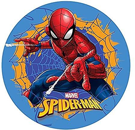 Dekora - Decoration Gateau Anniversaire Feuille Azyme de Spiderman - 20 cm Diametre, Multicolore, Taille Unique