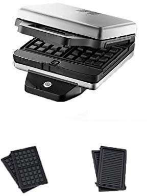 GQF Mini waflera 5 en 1, tostadora de sándwiches, Prensa de panini, máquina de rosquillas, Tablero Antiadherente Recubierto, 8000W, Control automático de Temperatura, Calentamiento por Ambos Lados
