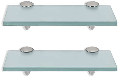 Randaco 2X Glasablage Glasregal, Glasablage Mattglas mit Wandhalterung&8mm ESG Sicherheitsglas und Halterung, perfekt geeignet als Duschregal/Badablage für Bad, Küchen,Balkon (30x10x0.8 cm)