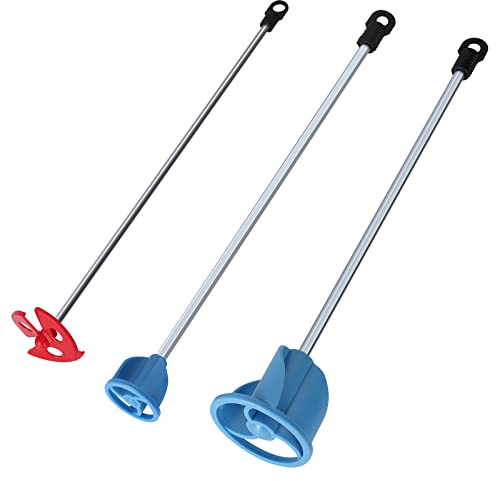Pack of 3 Paint, Epoxy Resin, Mud& Ceramic Glaze Mixer Paddle Blades - Power Drill Stirring Attachment - Mini Mixer Mixing Paddles 3 Pcs with Universal Shafts - Mix Cans, Buckets, Pails and Cups