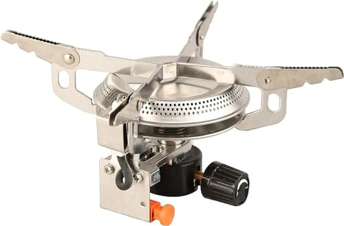 Fornello a Gas Portatile 3500WATT Fornellino da campeggio Bruciatore Portatile con Accensione Piezoelettrica a Fornello da picnic Rotondo Esterno Cucina Emergenza Mini Stufa