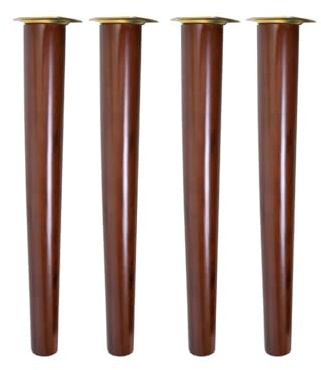 4X Holz Möbelfüße Schräg Konisch Möbelfüße Massivholz Ersatz Tischbeine, mit Montageplatte Gummipads für Sofa Bett Schrank Couch Stuhl (50CM,walnut-vertical)