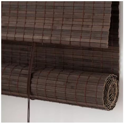 Retro Bambusrollo, 50-170cm Breit Bambus Raffrollo, Fenster Rollo Ohne Bohren, 80% Blickdicht Verdunkelungsvorhänge, für Fenster und Türen,Anpassbar,Breite x Höhe (50cm x 180cm)